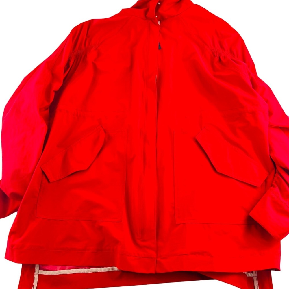 Fabletics Women's size Medium Red Full Zip Utility Jacket Mid Length‎